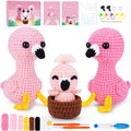 Flamingo Crochet Kit for Beginners – 3pc Animal Starter Set