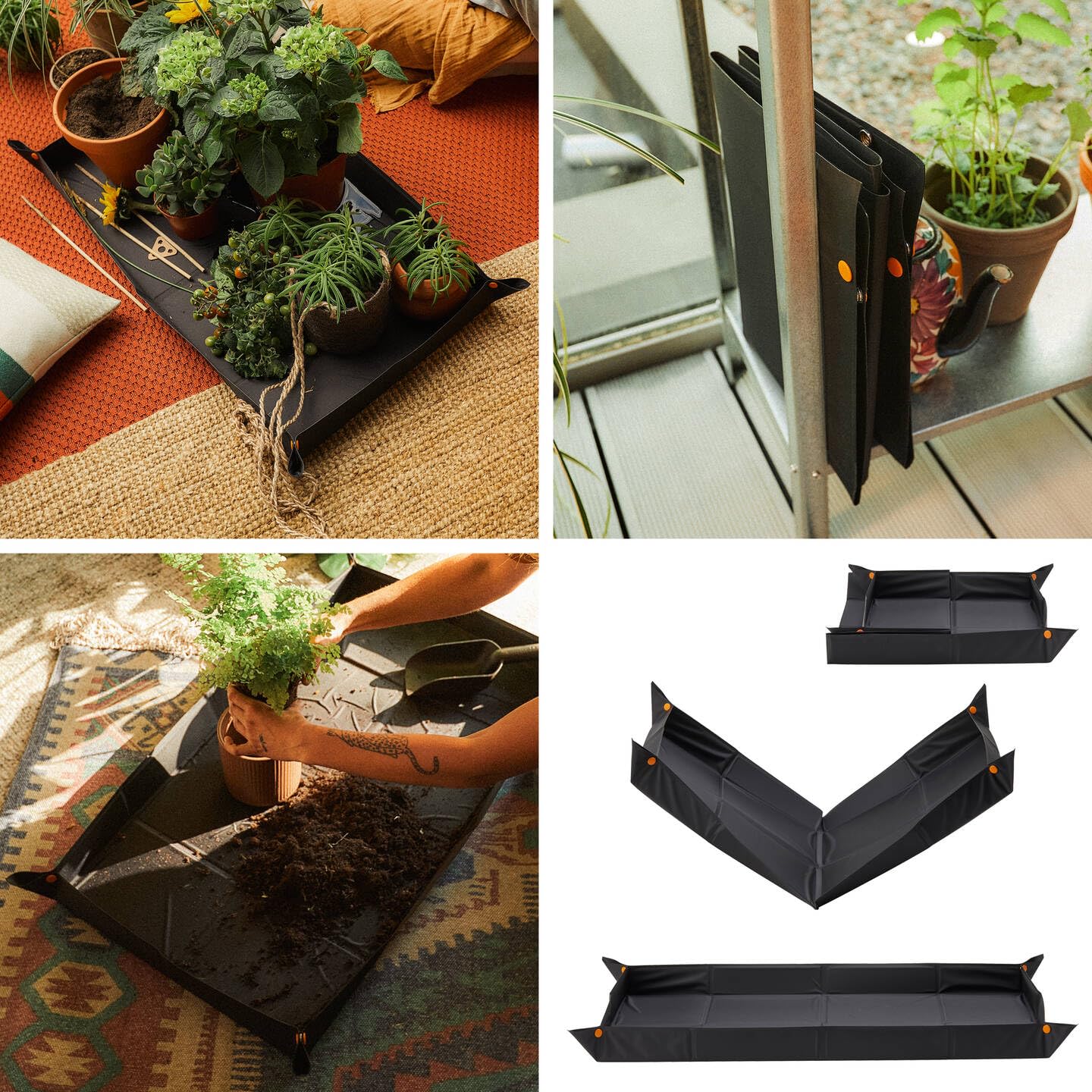 Fiskars Foldable Planting Mat – Water-Repellent Repotting Tray, 82.5x44.5cm
