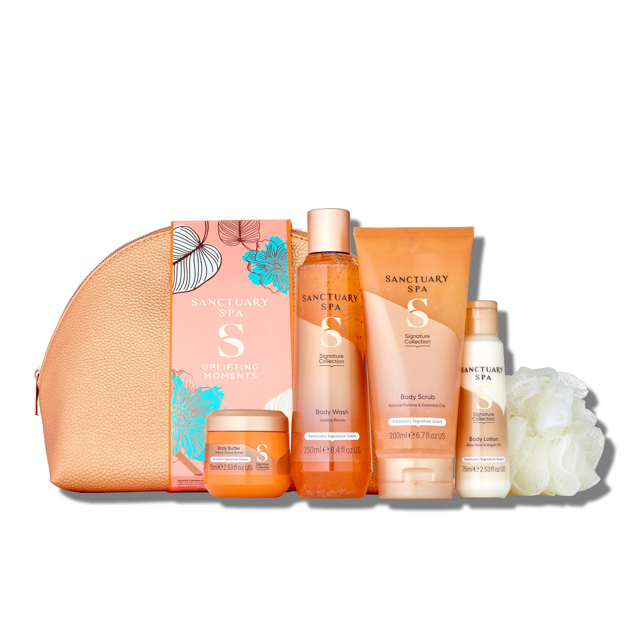 Sanctuary Spa Uplifting Moments Bodycare Gift Set with Gold Wash Bag