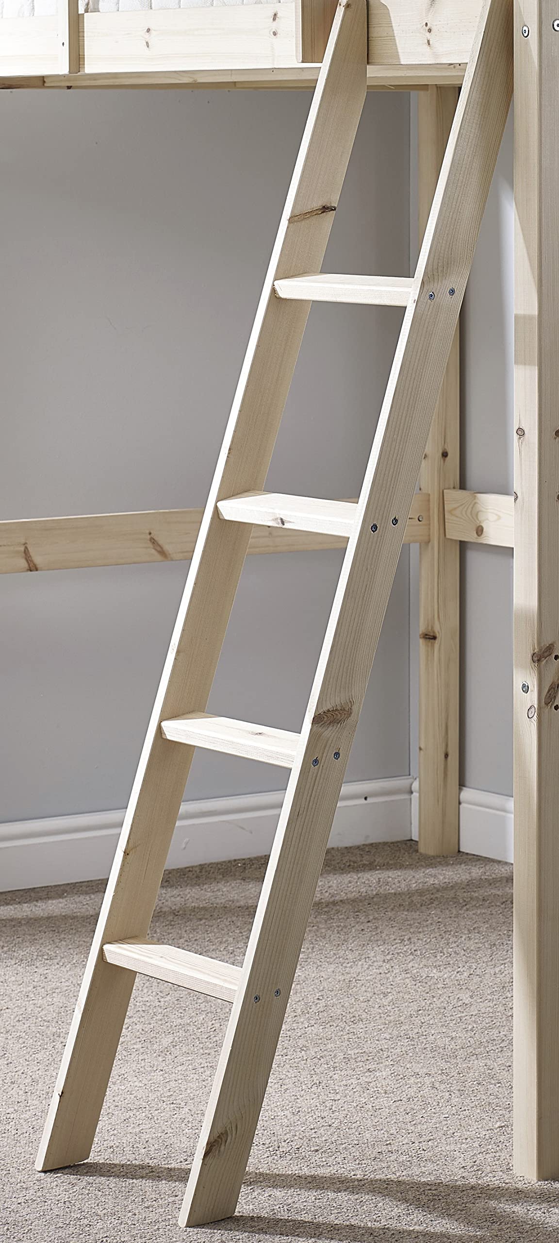Strictly Beds and Bunks Slanted Bunk Bed Ladder – Solid Pine, Natural