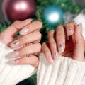 DANNI & TONI Semi Cured Gel Nail Strips – Golden Frost Snowflake Foil