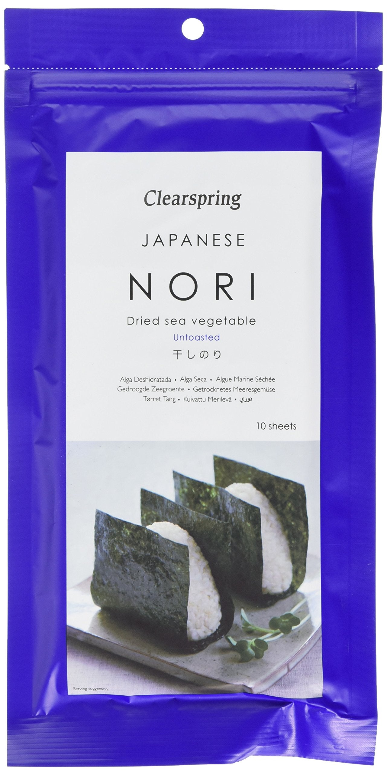 Clearspring Japanese Dried Nori Sea Vegetable Sheets - 25g (Pack of 3)