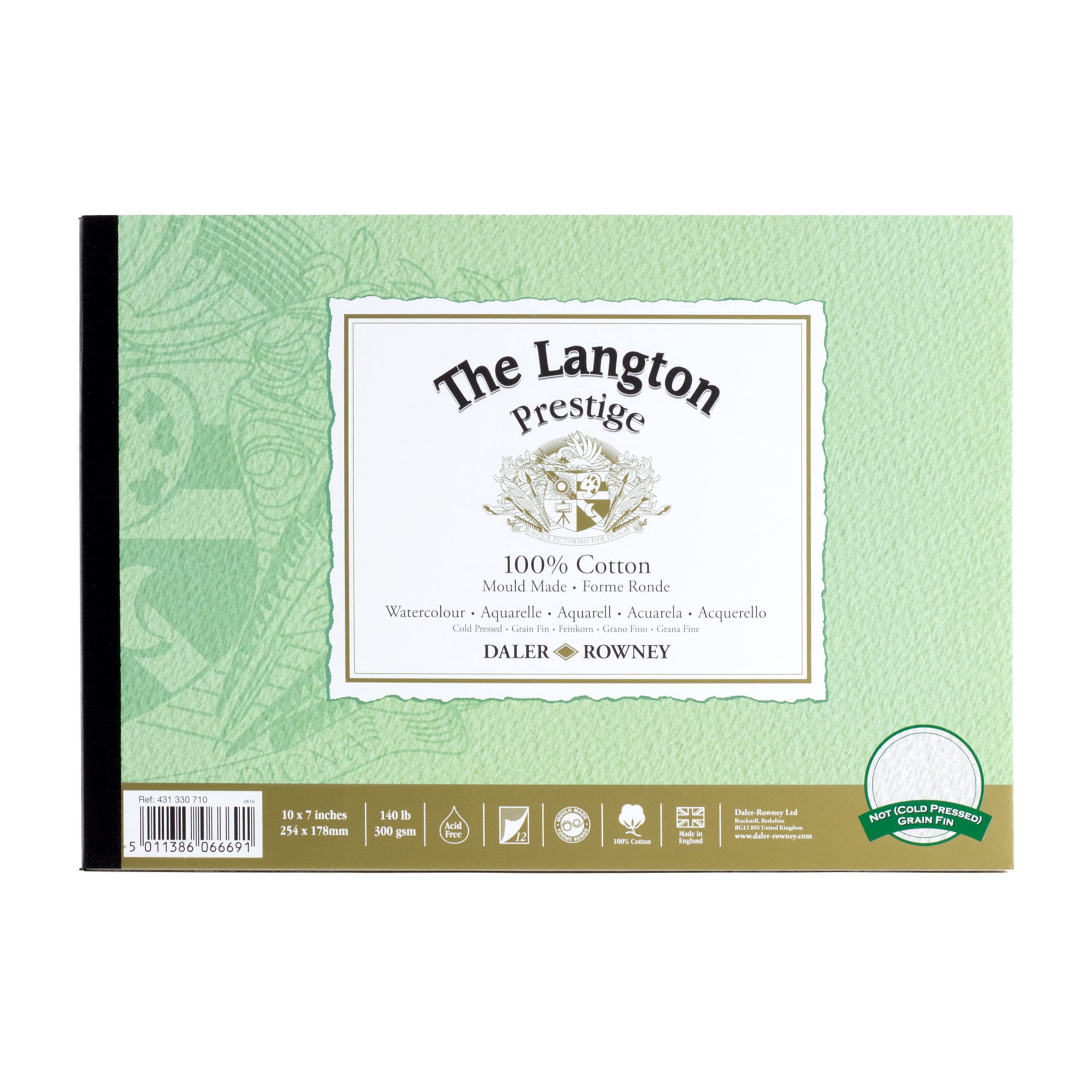 Daler-Rowney Langton Prestige Cold-Pressed Watercolour Pad, 10x7in