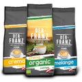 Der-Franz Ground Coffee Variety Pack – Crema, Melange & Organic, 1.5kg