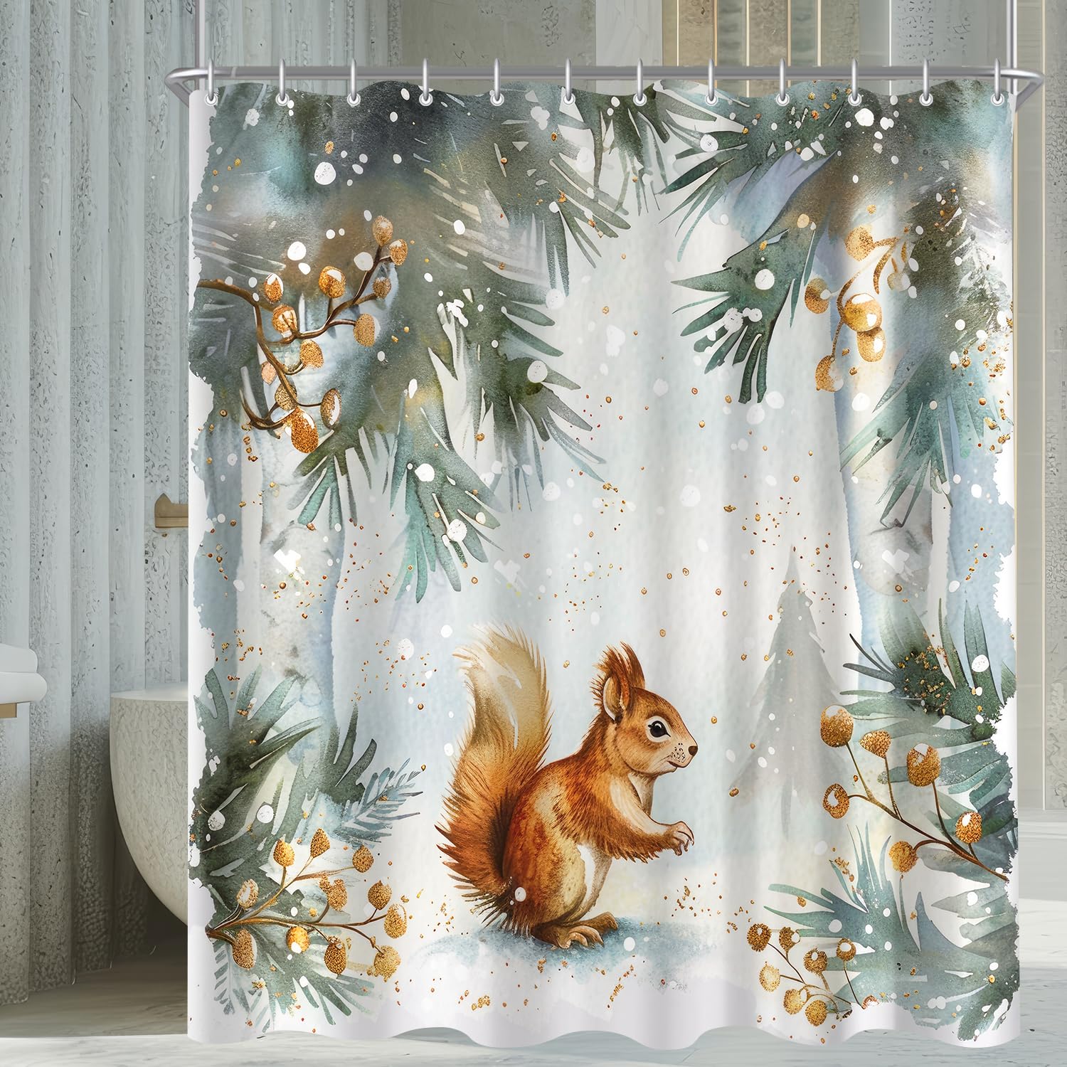Lerores Rabbit Shower Curtain – 180x200cm Anti-Mould Weighted Hem