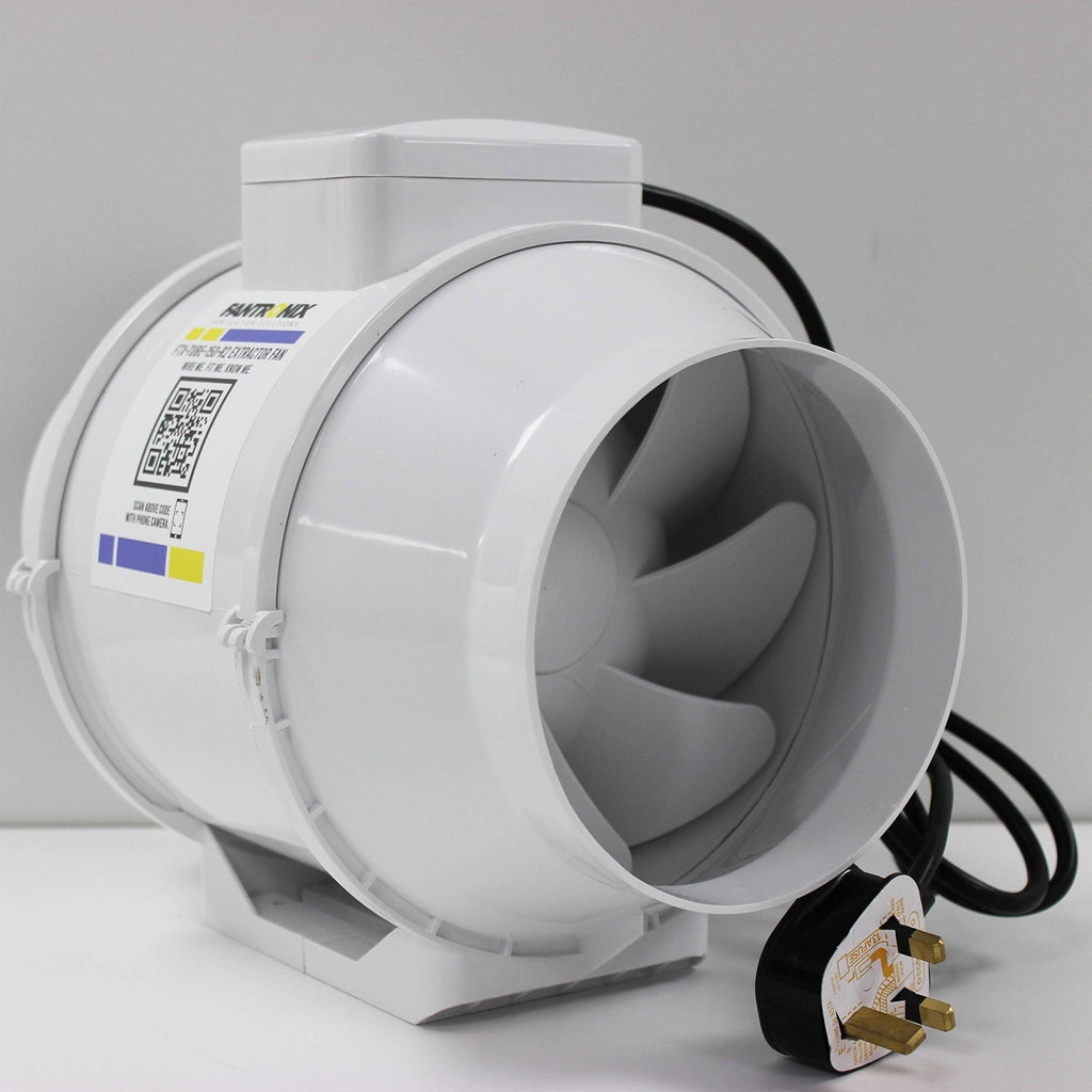 Fantronix 6 Inch Inline Extractor Fan | 150mm Mixed Flow Grow Room Fan
