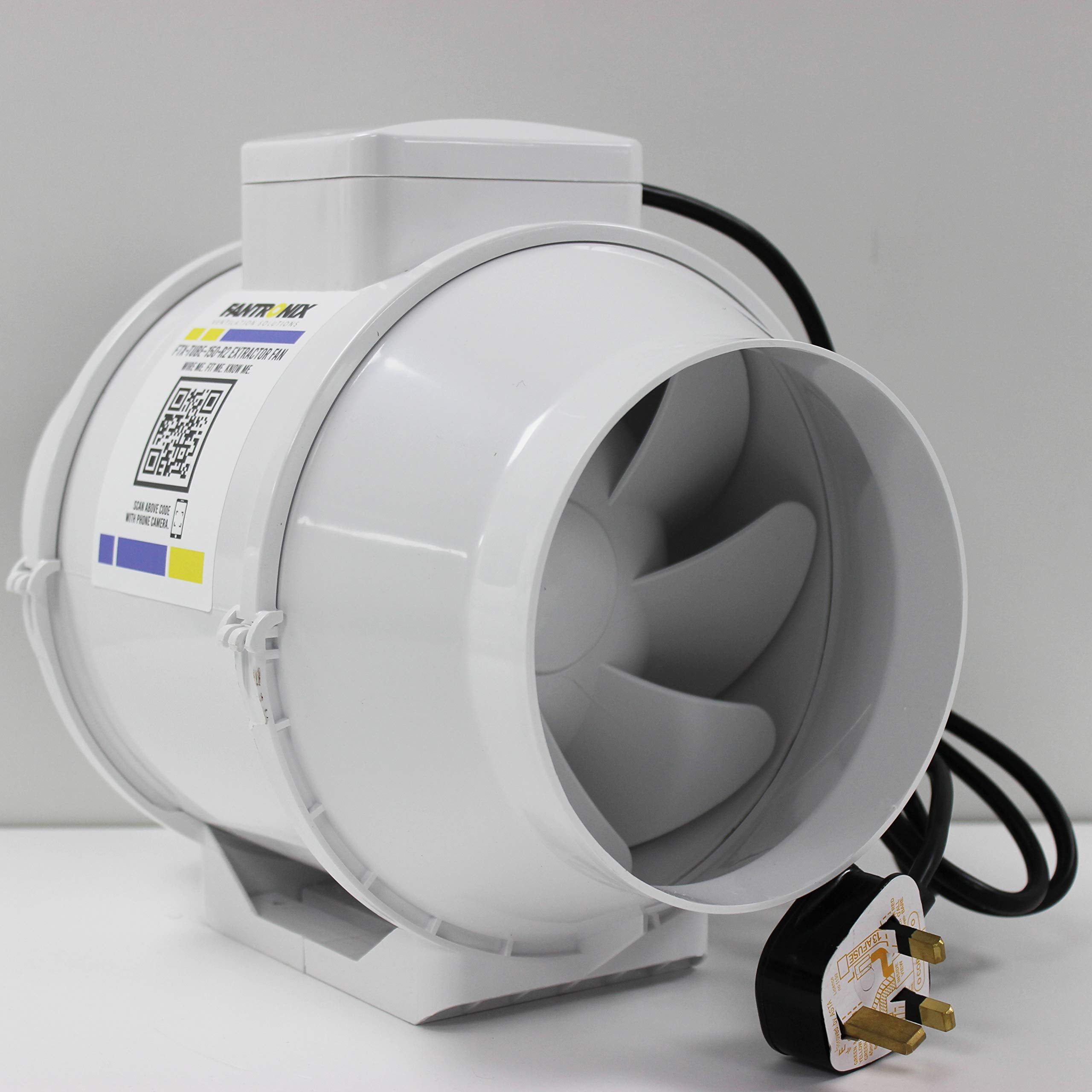 Fantronix 6 Inch Inline Extractor Fan | 150mm Mixed Flow Grow Room Fan