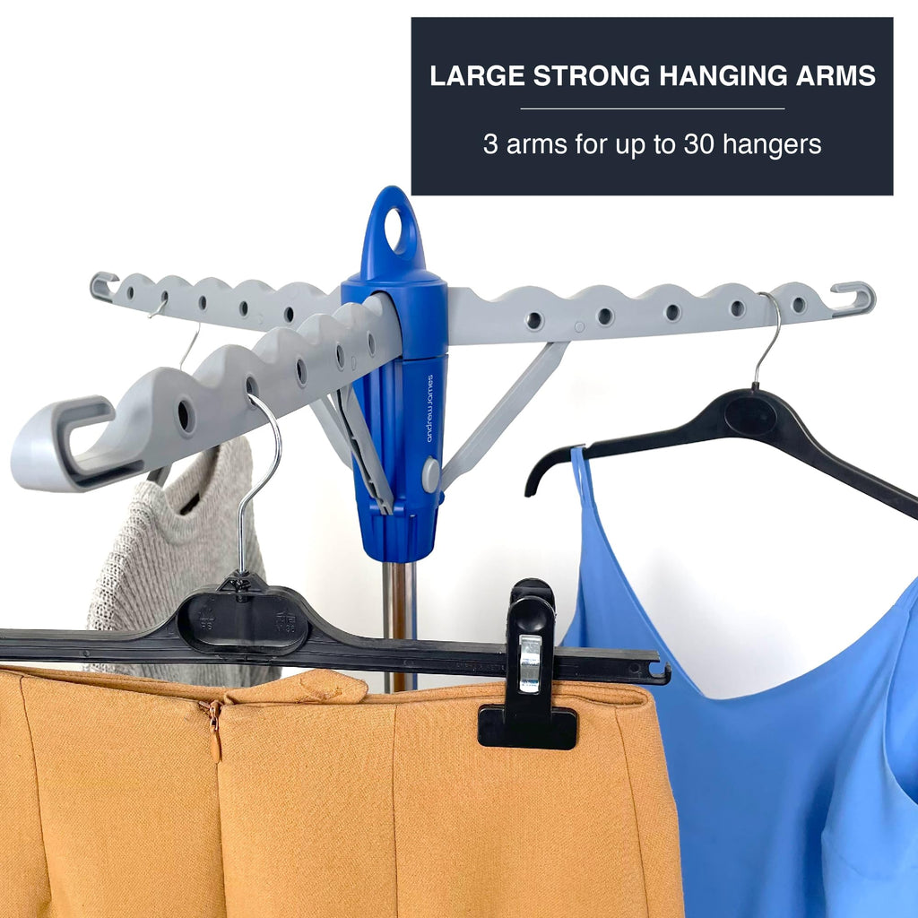 Andrew James Portable Clothes Rail - Foldable Tripod Airer & Drier
