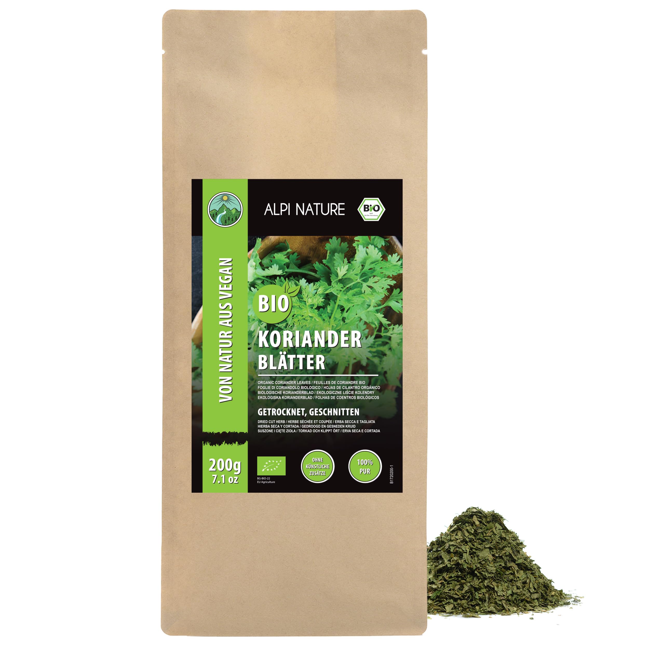 Alpi Nature Organic Coriander Leaves – 200g Dried and Cut Herbs