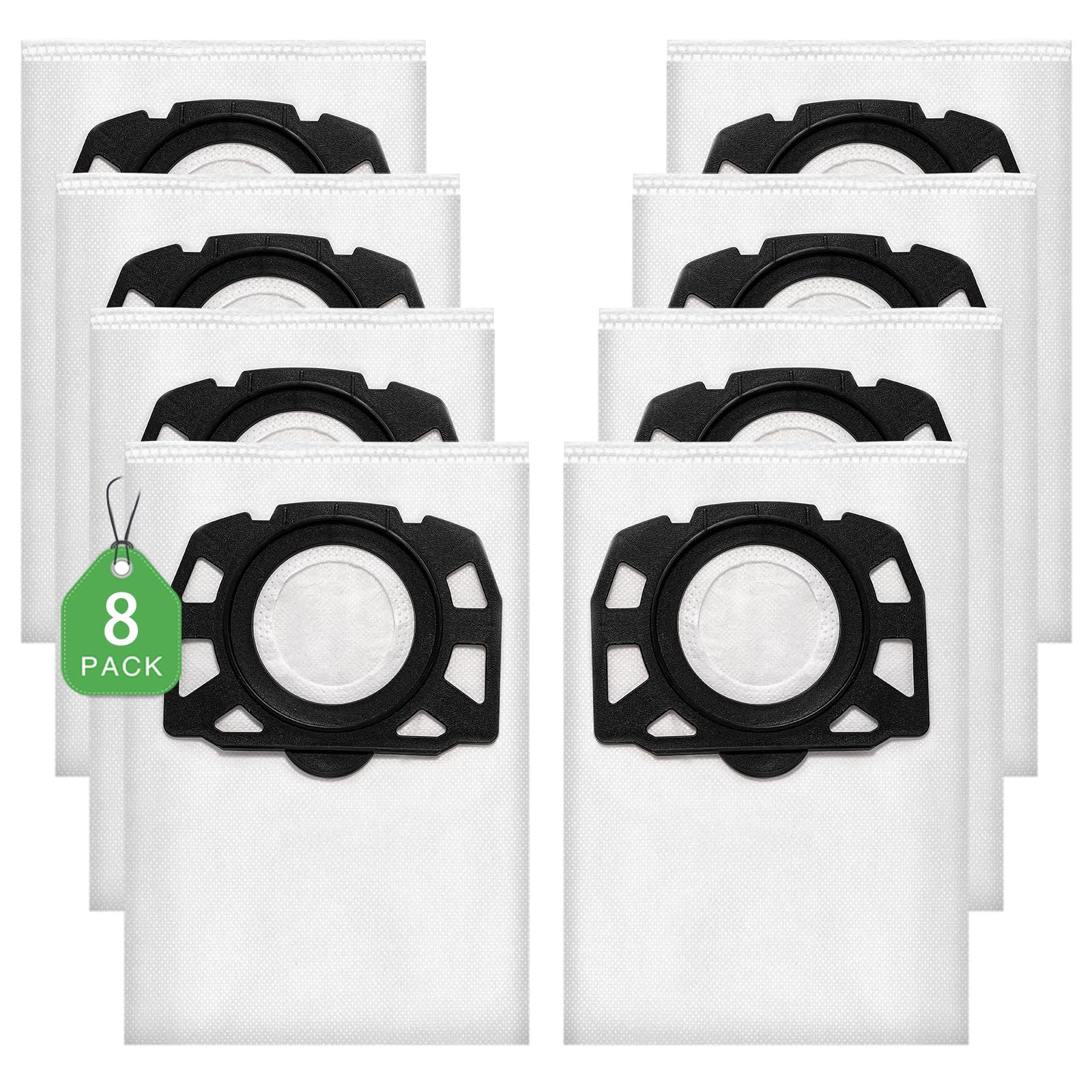 8 Pack KFI 357 Vacuum Cleaner Bags for Kärcher WD 2, WD 3 & MV 3