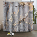 Jolof Store Marble Shower Curtain – Grey & Gold Waterproof Polyester