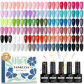 VANREESA Gel Nail Polish Set | 50 PCS All Seasons Manicure Kit with Base & Top