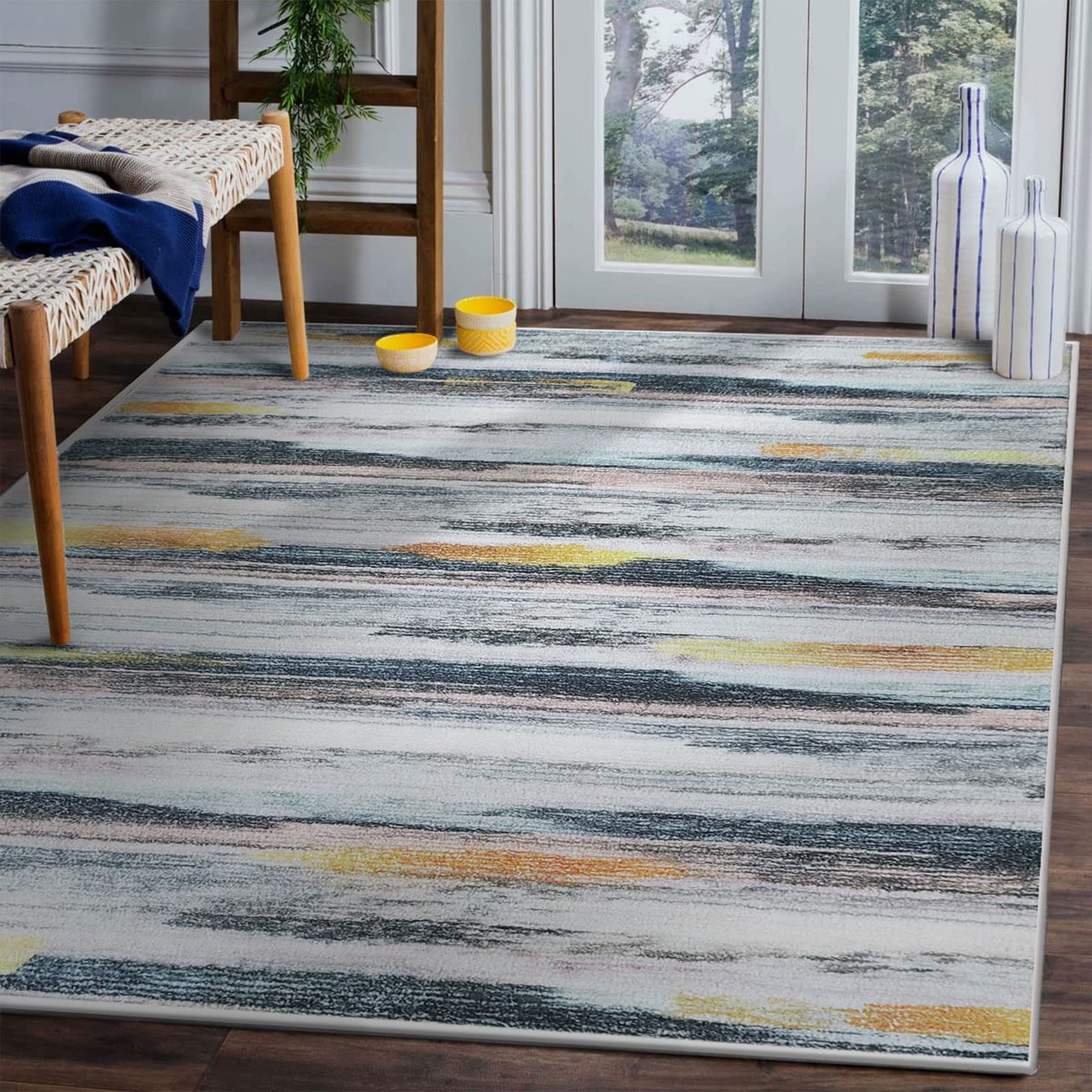 Tinyboy-hbq Shaggy Area Rug | Soft Boho Non-Slip Living Room Carpet