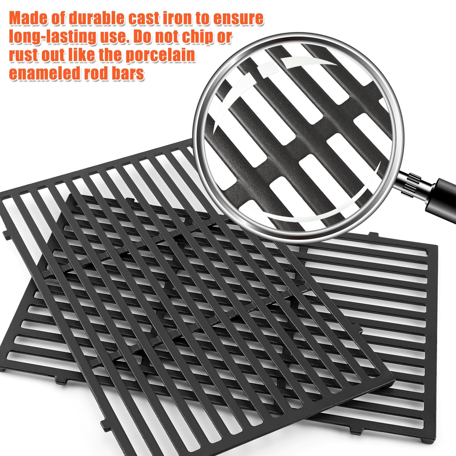 GFTIME Cast Iron Cooking Grates for Weber Genesis E/S-310 320 330