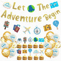 Bon Voyage Party Decorations – 27pc Gold Adventure Banner Set