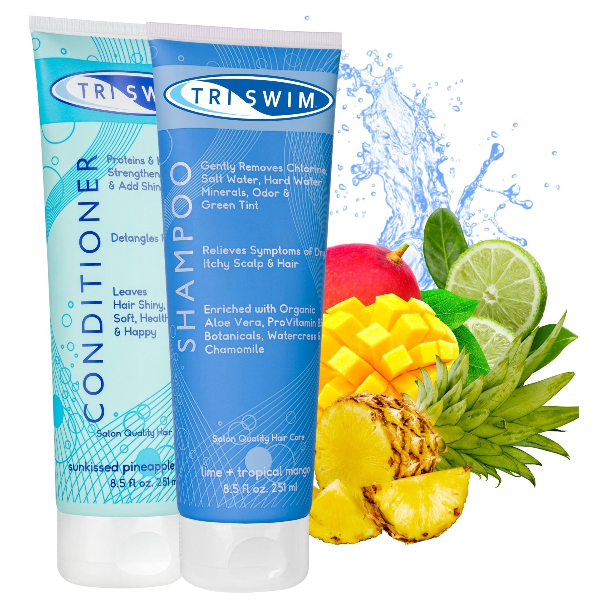 TRISWIM Chlorine Removal Hair Care Bundle - Swimmer Shampoo & Conditioner