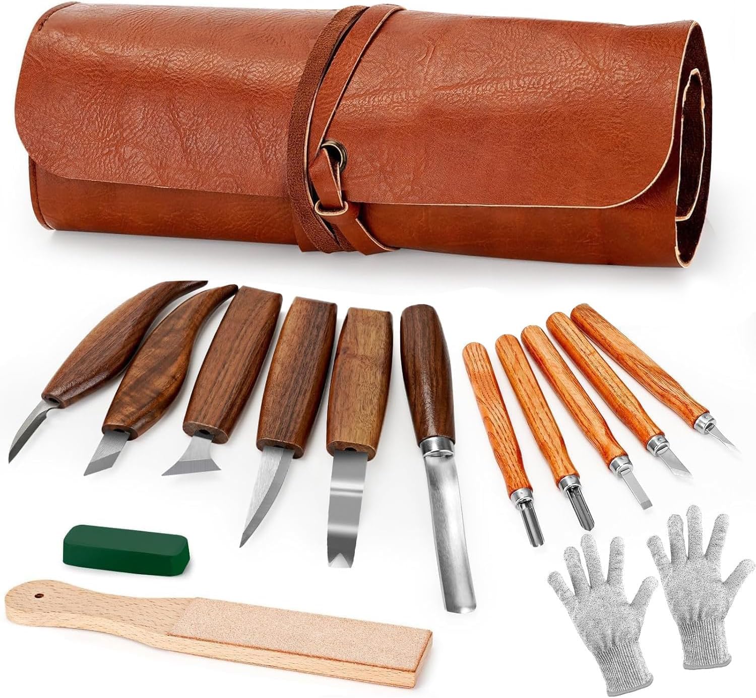 Wood Whittling Kit – 23Pc Wood Carving Set with PU Case
