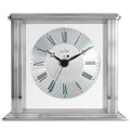 Acctim Hamilton Mantel Clock – Silver Polished Metal with Roman Numerals