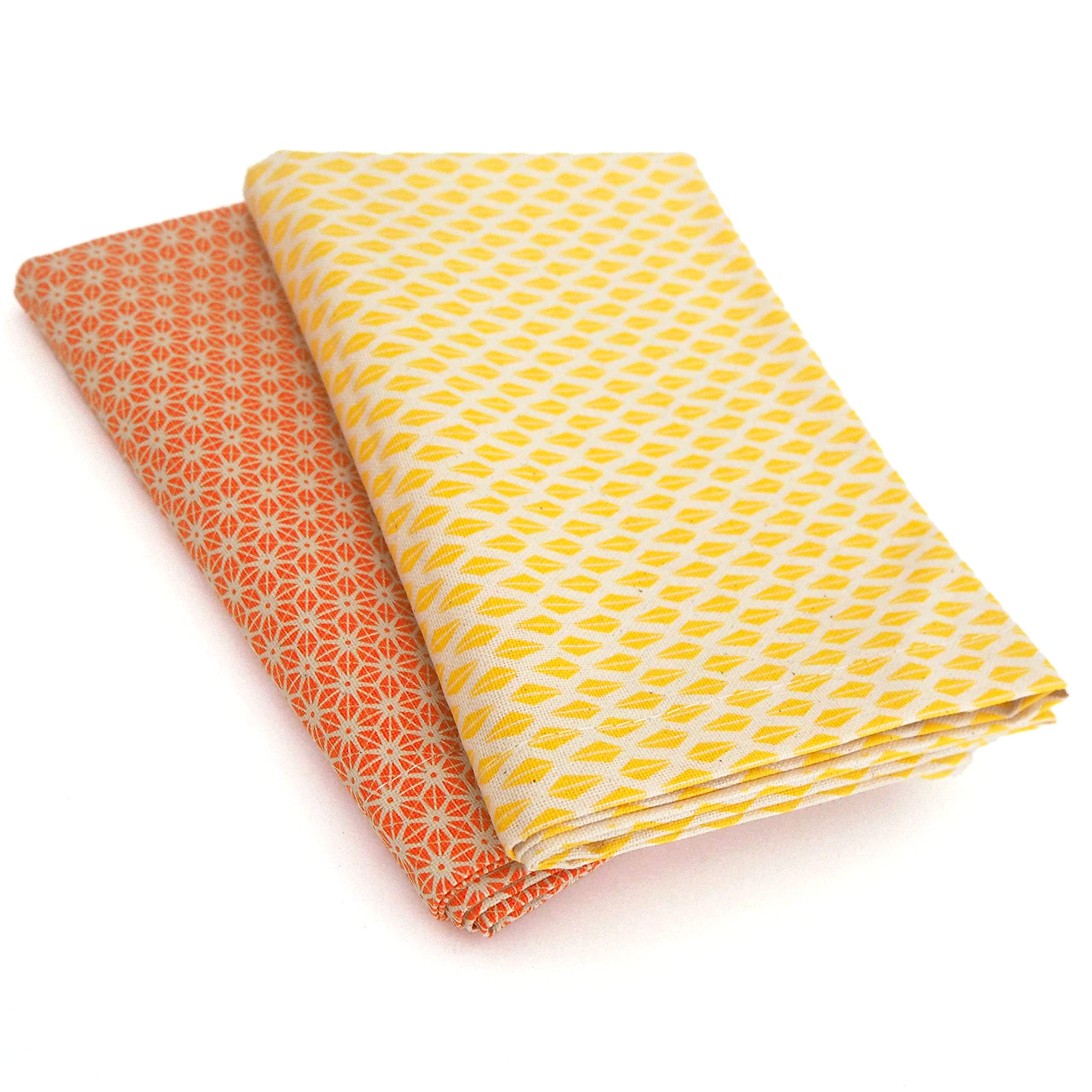 Bright Stem Organic Cotton Tea Towels | Set of 2 Modernist Patterns