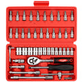 LLNEDL 46-Piece 1/4" Drive Socket Set | Metric Ratchet Wrench Tool Kit