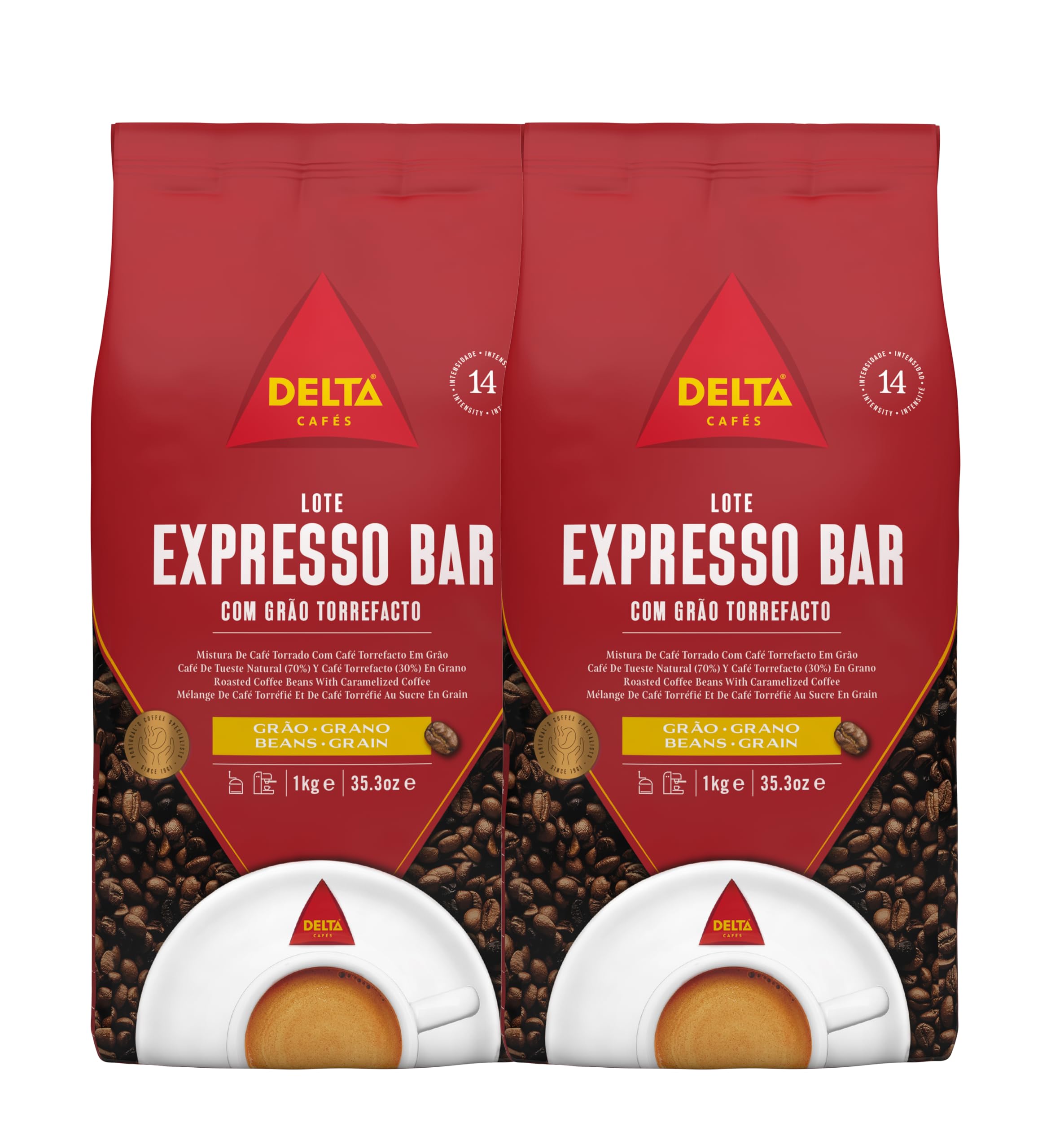 Delta Cafés Espresso Bar Coffee Beans – 2kg Arabica & Robusta Blend