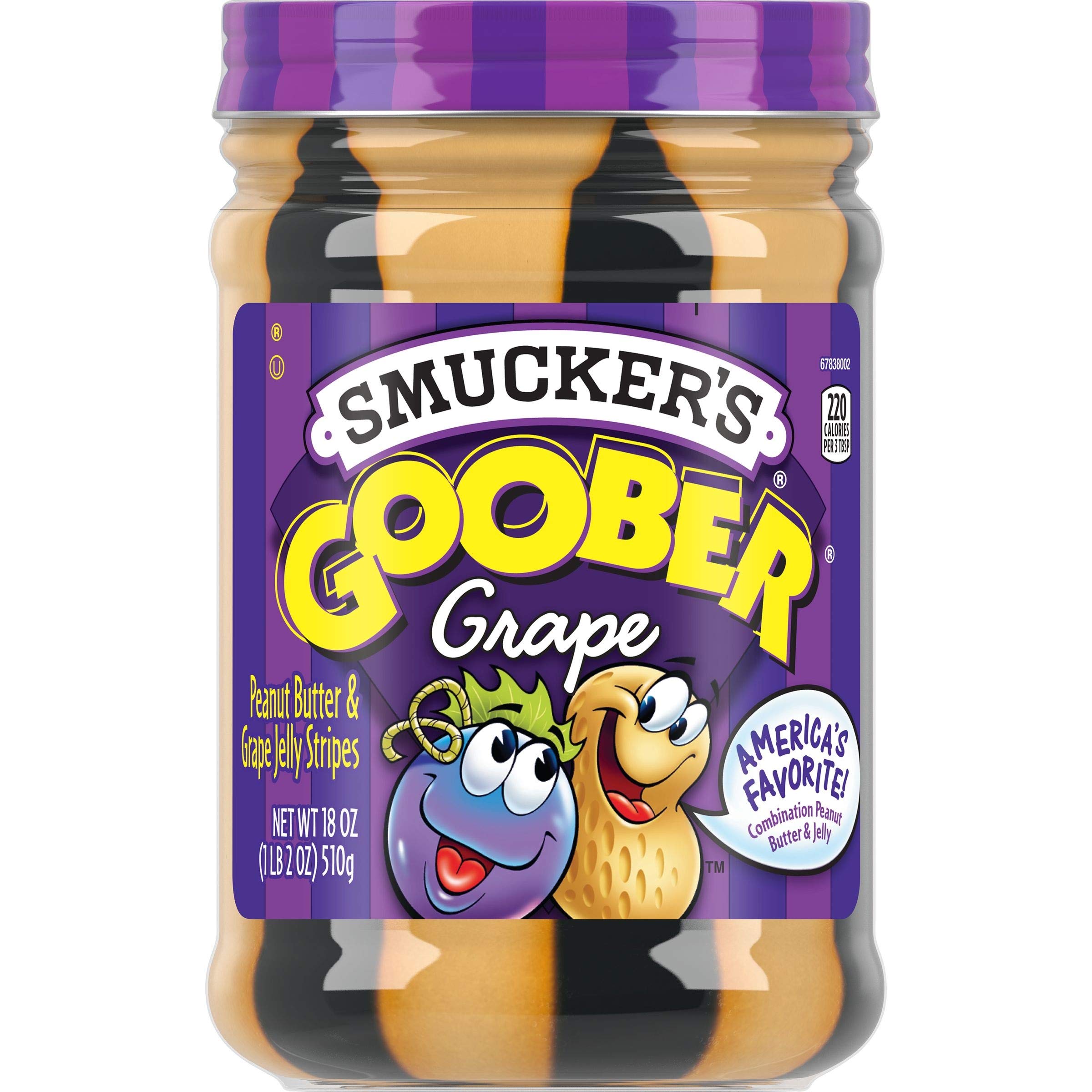 Smucker's Goober Peanut Butter & Grape Jelly Spread, 510g (Pack of 2)