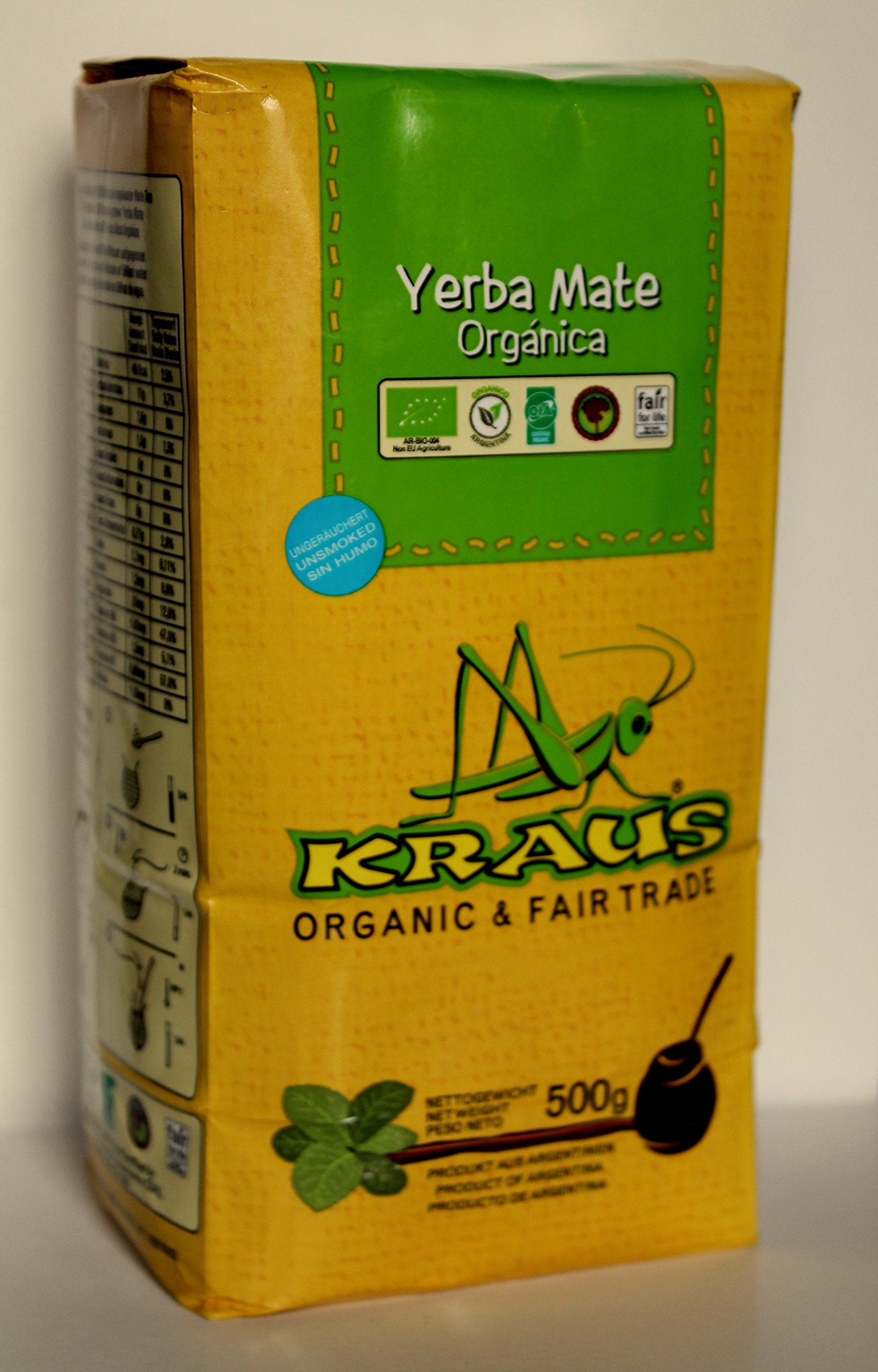 Kraus Organic Yerba Mate Tea - Loose Leaf Bio (3 x 500g Bundle)