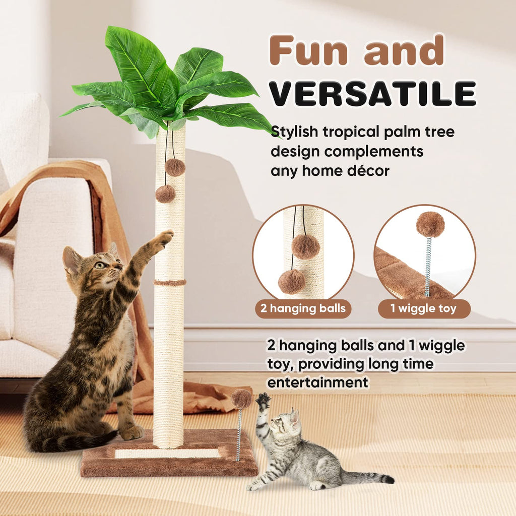 80cm Cat Scratching Post - Sisal Palm Tree for Indoor Cats