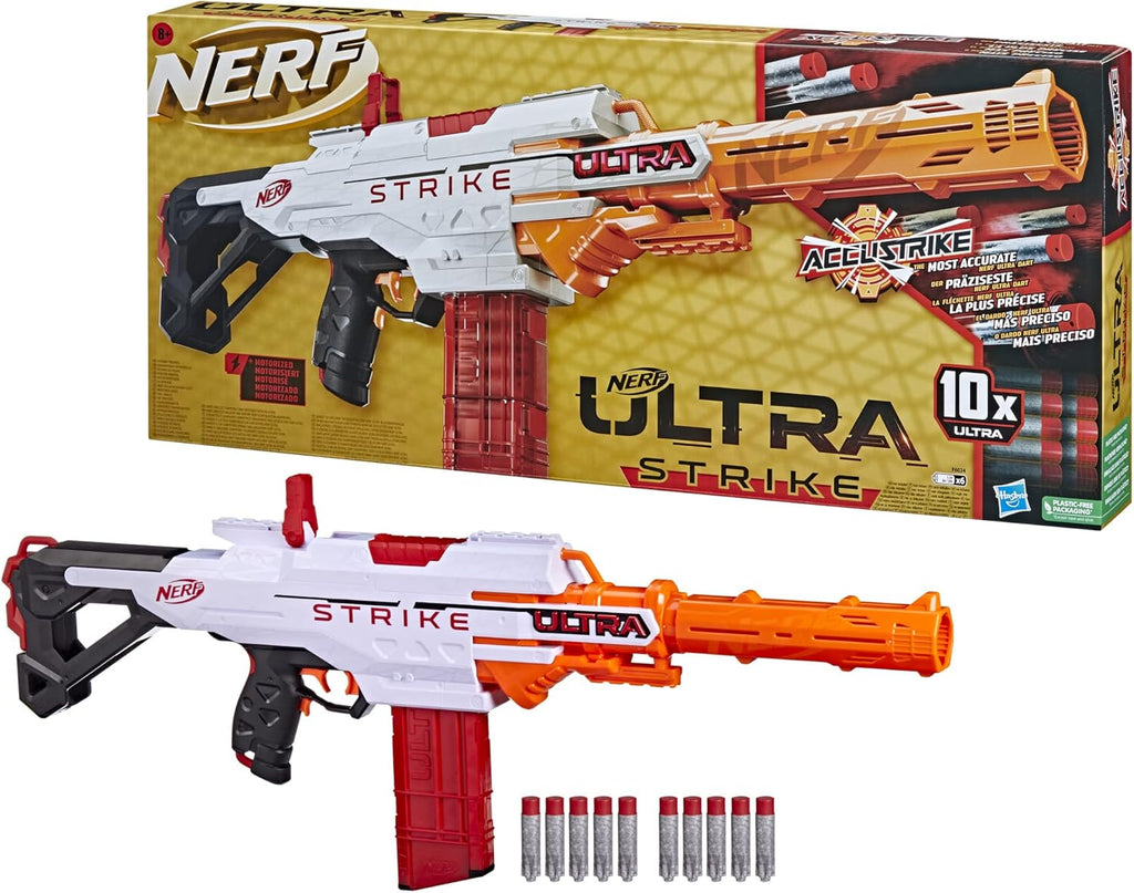 Nerf Ultra Strike Motorized Blaster | 10-Dart Clip-Fed Toy with AccuStrike