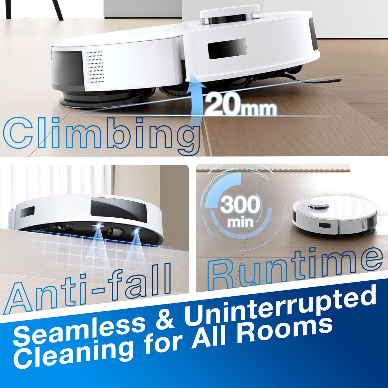 ECOVACS DEEBOT N20 Robot Vacuum and Mop – 8000Pa Suction & Anti-Tangle