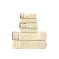 Pacific Coast Textiles 6-Piece Cotton Damask Jacquard Towel Set | Ivory
