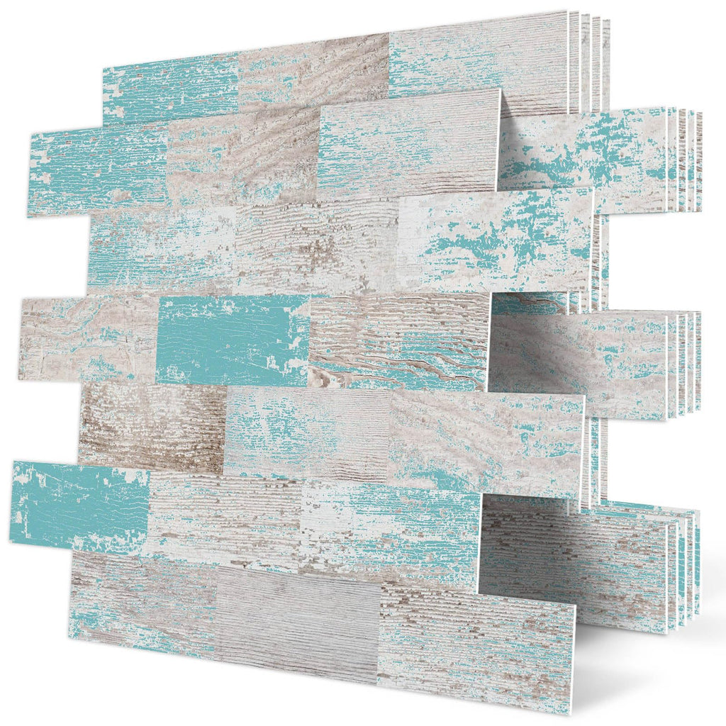 Dewoo Teal Peel and Stick Wall Tiles – 20-Pack Kitchen Backsplash Tiles