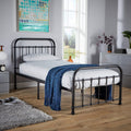Black Metal Platform Bed Frame | 3ft Single Farmhouse