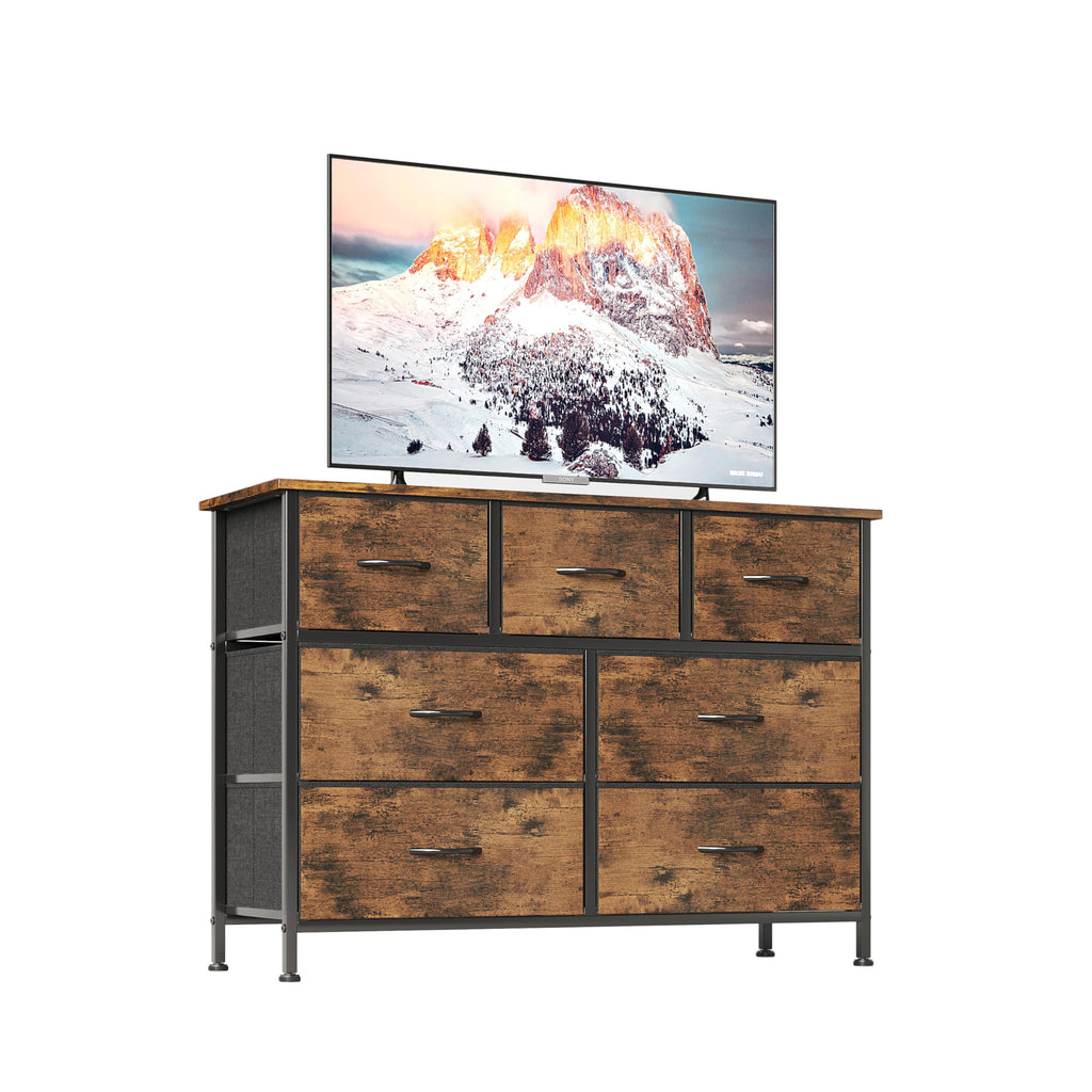 CAIYUN 7-Drawer Fabric Dresser – Tall Brown Bedroom Storage Chest