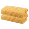 Yellow Cotton Hand Towels - 2 Pcs Soft Absorbent 13x29 Inch
