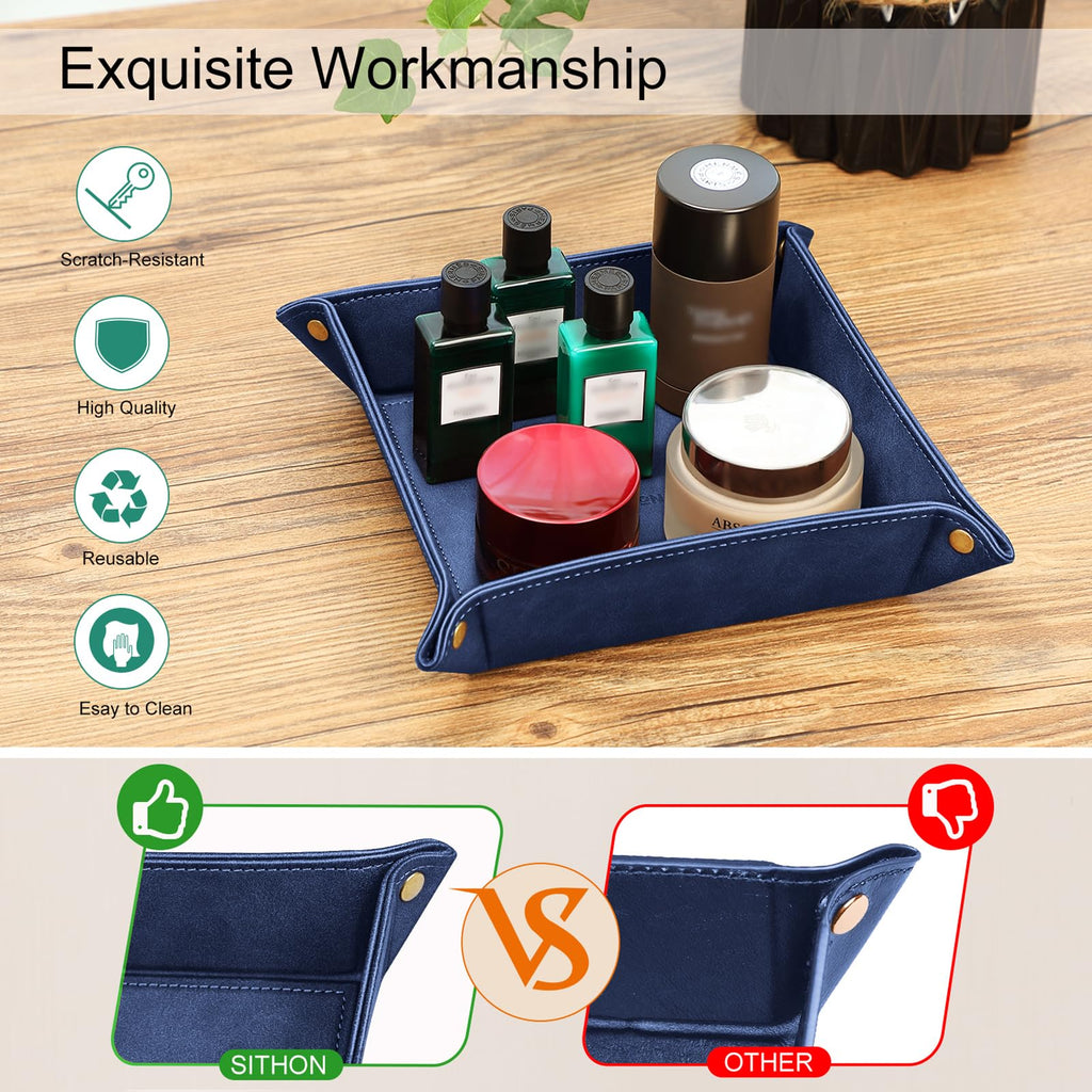 SITHON Valet Tray Premium PU Leather Desktop Storage Organizer - image 3