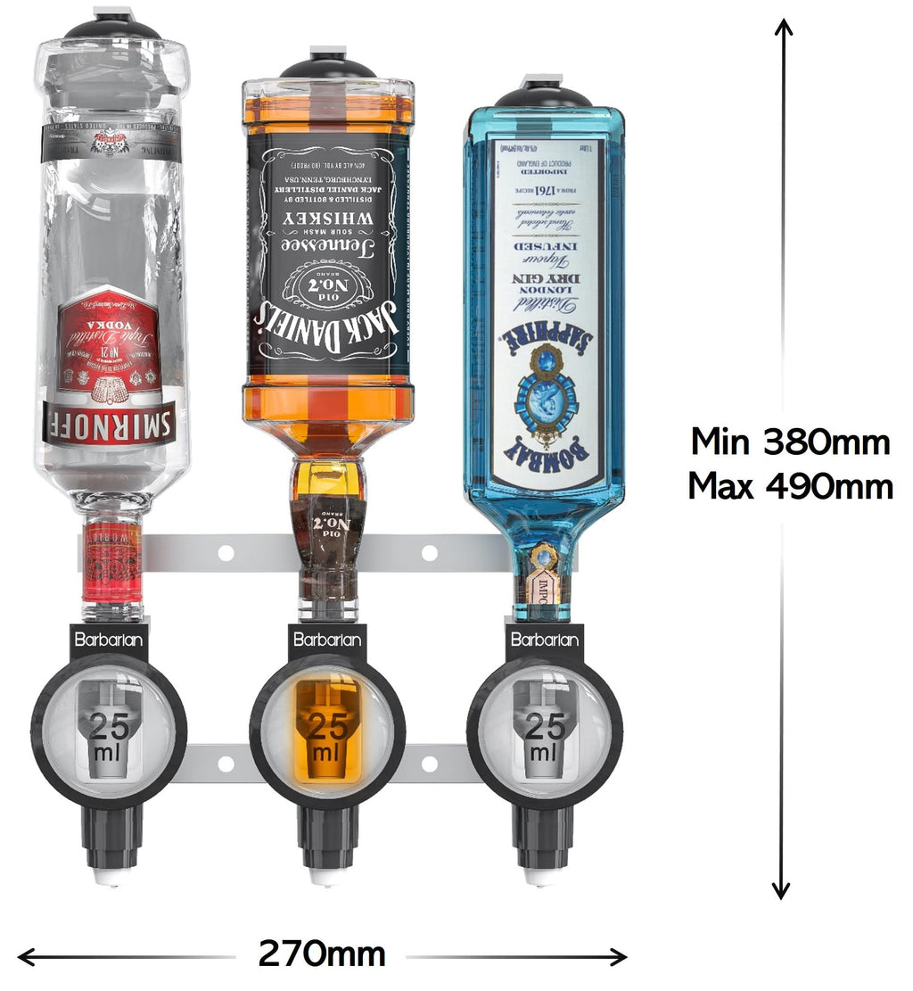 MillyAnne London Barbarian Wall Mounted Spirit Dispenser | 3-6 Bottle