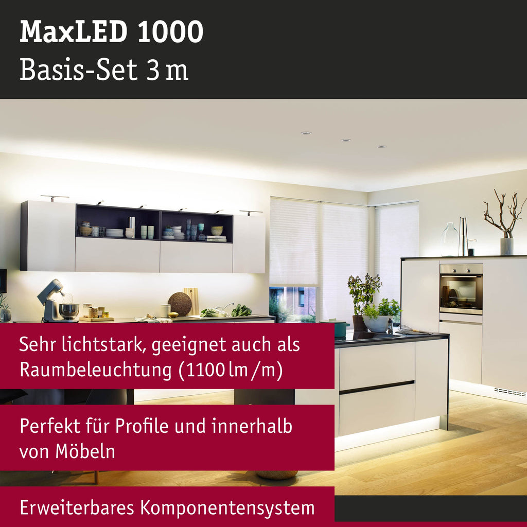 Jolof Store MaxLED 1000 LED Strip Kit – 3m Warm White Silver 40W