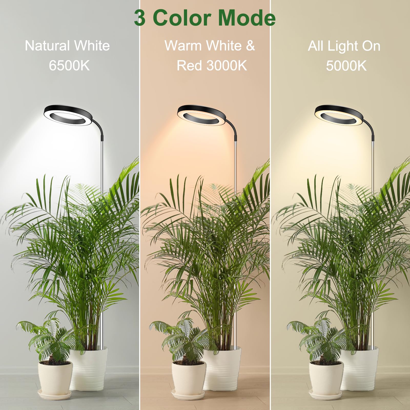 Wolezek 80 LED Full Spectrum Grow Light | 65in Adjustable Plant Lamp