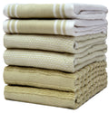 Bumble Cotton Kitchen Towels - 6 Pack Absorbent Tea Towels, Sage Green