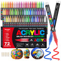 Funnasting 72 Colors Acrylic Paint Pens | Soft Brush Tip Markers for Rock Art