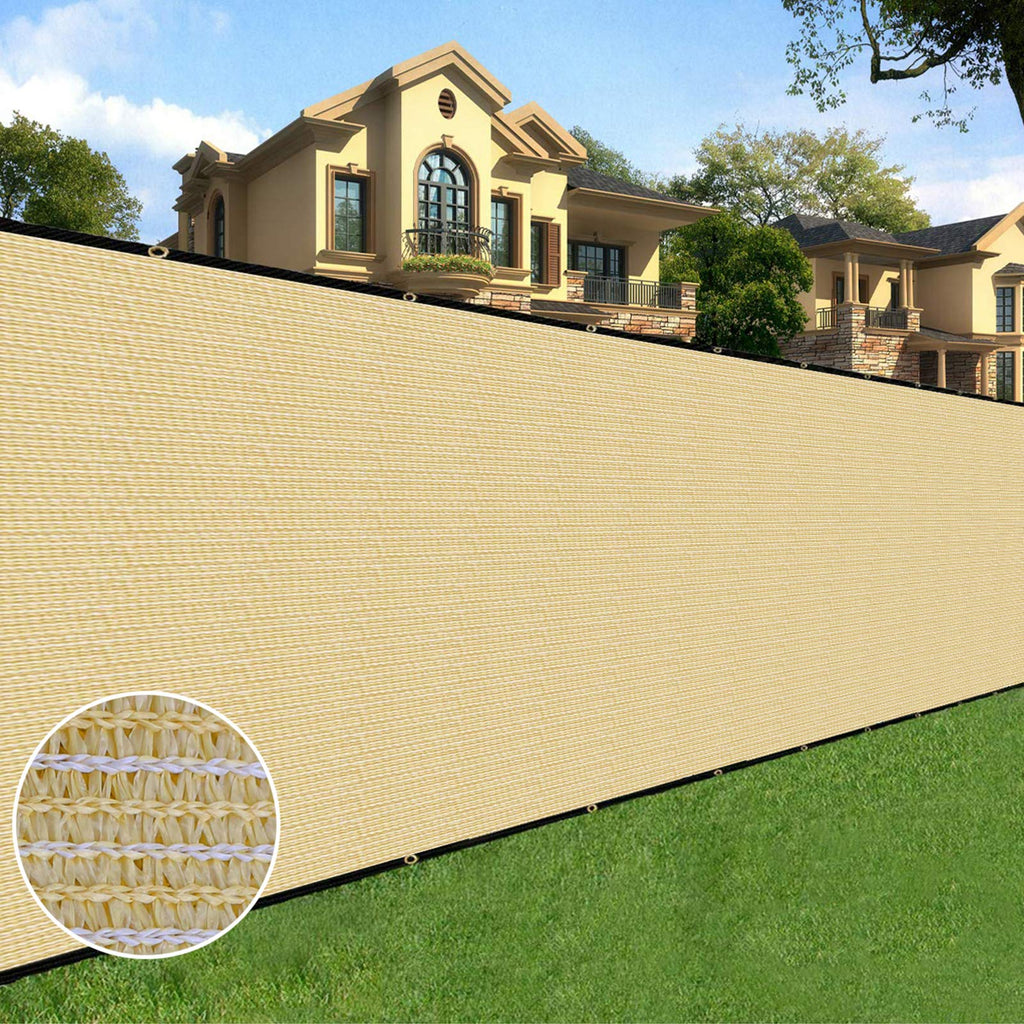 Sunnyglade 4' x 50' Privacy Fence Screen – Heavy Duty HDPE Mesh, Sand
