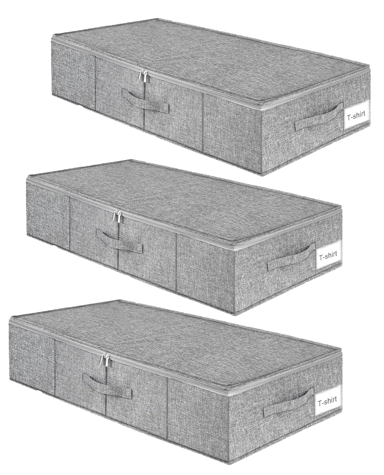 Jolof Store Under Bed Storage Boxes - 3 Pack Foldable Fabric Organisers