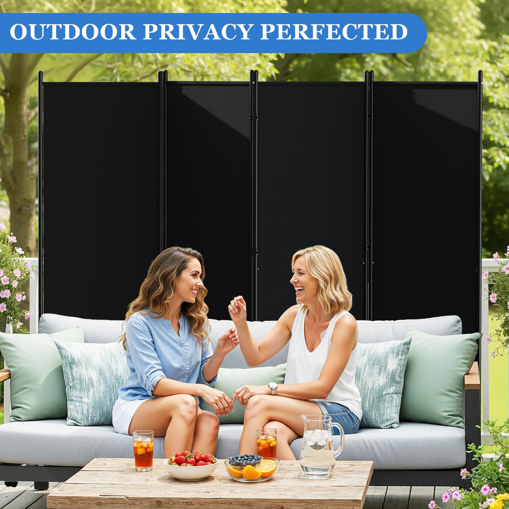 8 Panel Room Divider 183CM Folding Privacy Screens with Lockable Wheels - image 4
