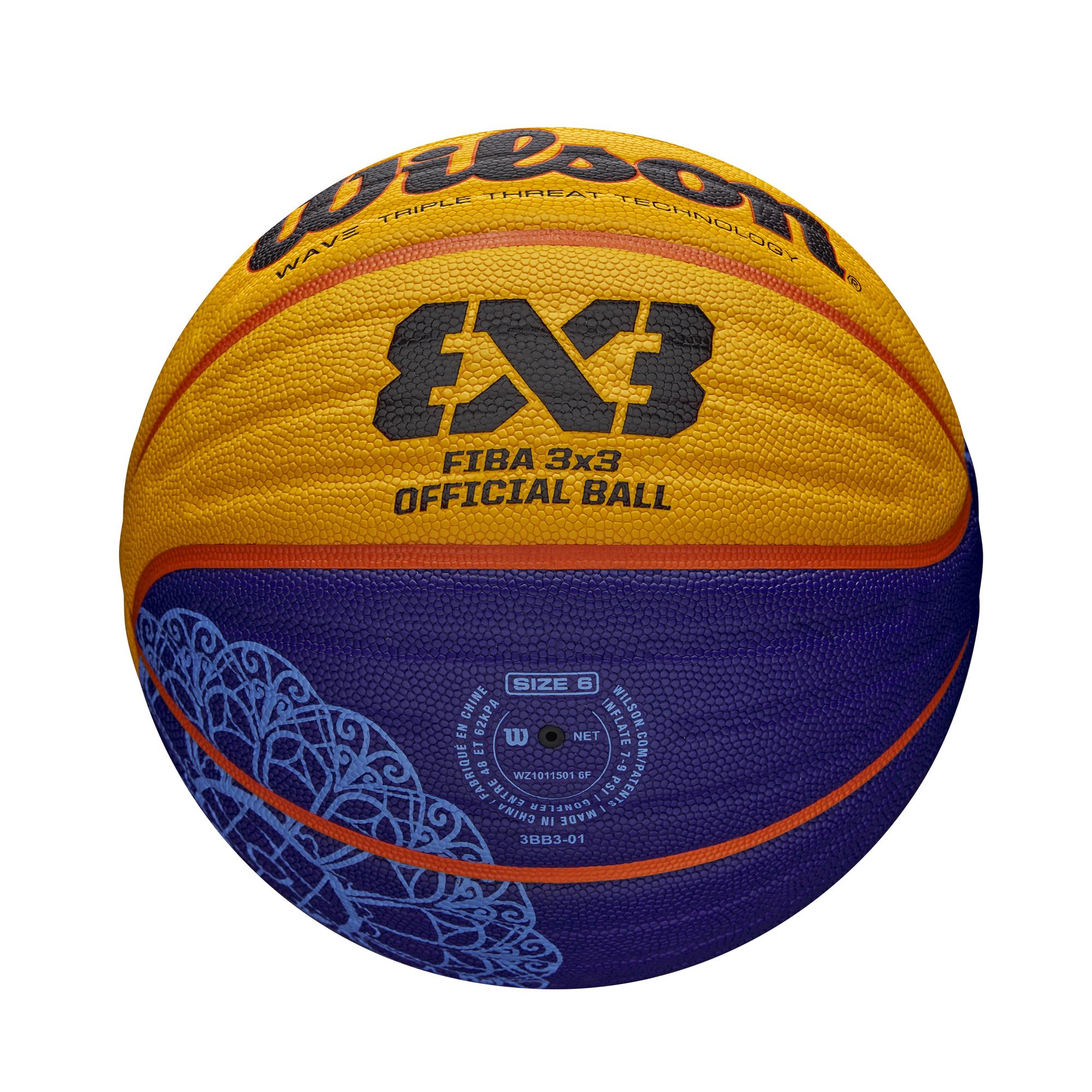 Wilson FIBA 3x3 Official Game Basketball – Size 6 Outdoor Rubber Ball