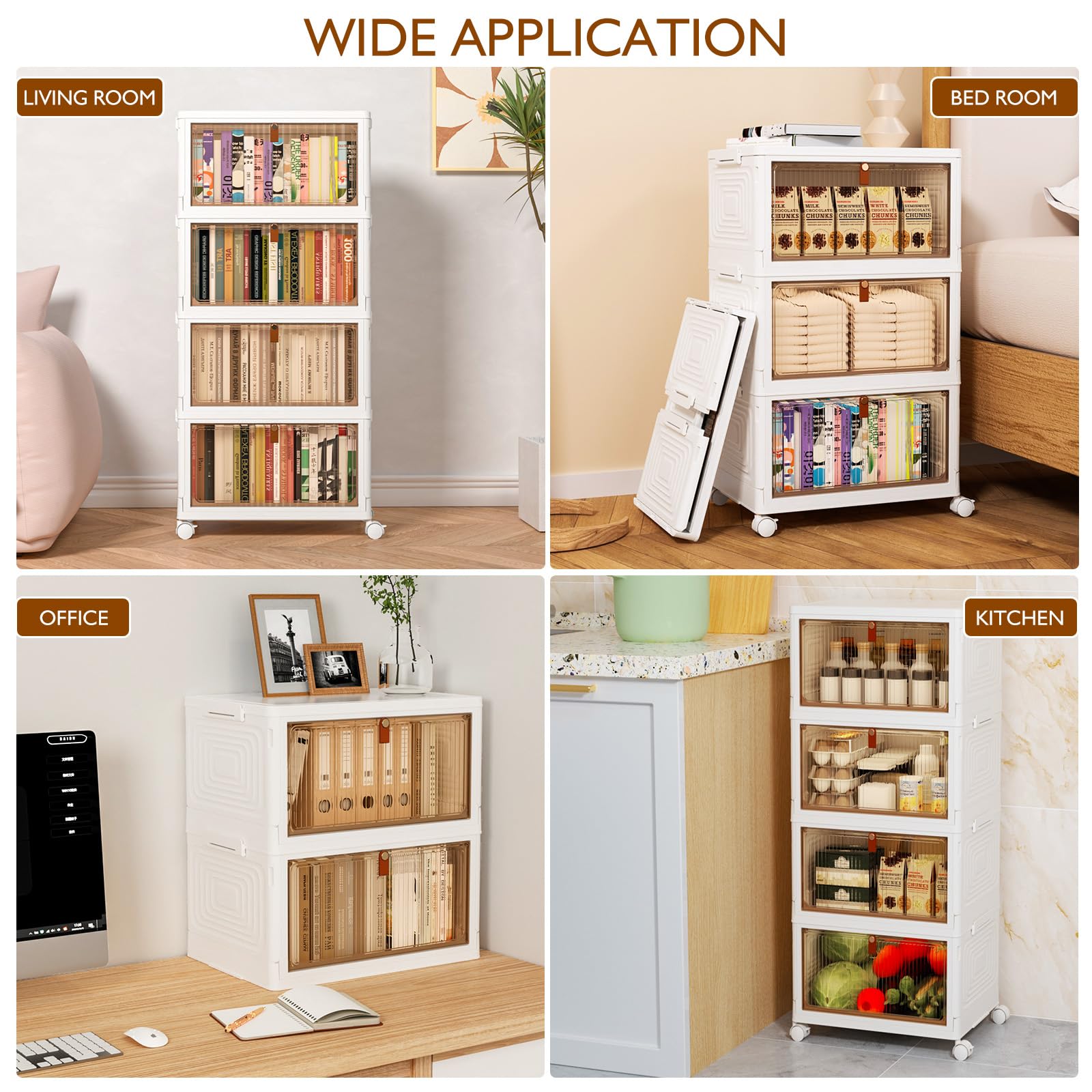 SavvyStor 4-Tier Stackable Storage Boxes | Foldable Plastic Organiser