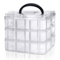 Kurtzy 3-Tier Plastic Craft Storage Box | 18 Compartment Bead Organiser