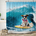 Funny Dog Surfing Shower Curtain | Jolof Store Waterproof Polyester 180x180