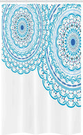 ABAKUHAUS Mandala Stall Shower Curtain | Lace Art Fabric Bathroom Decor