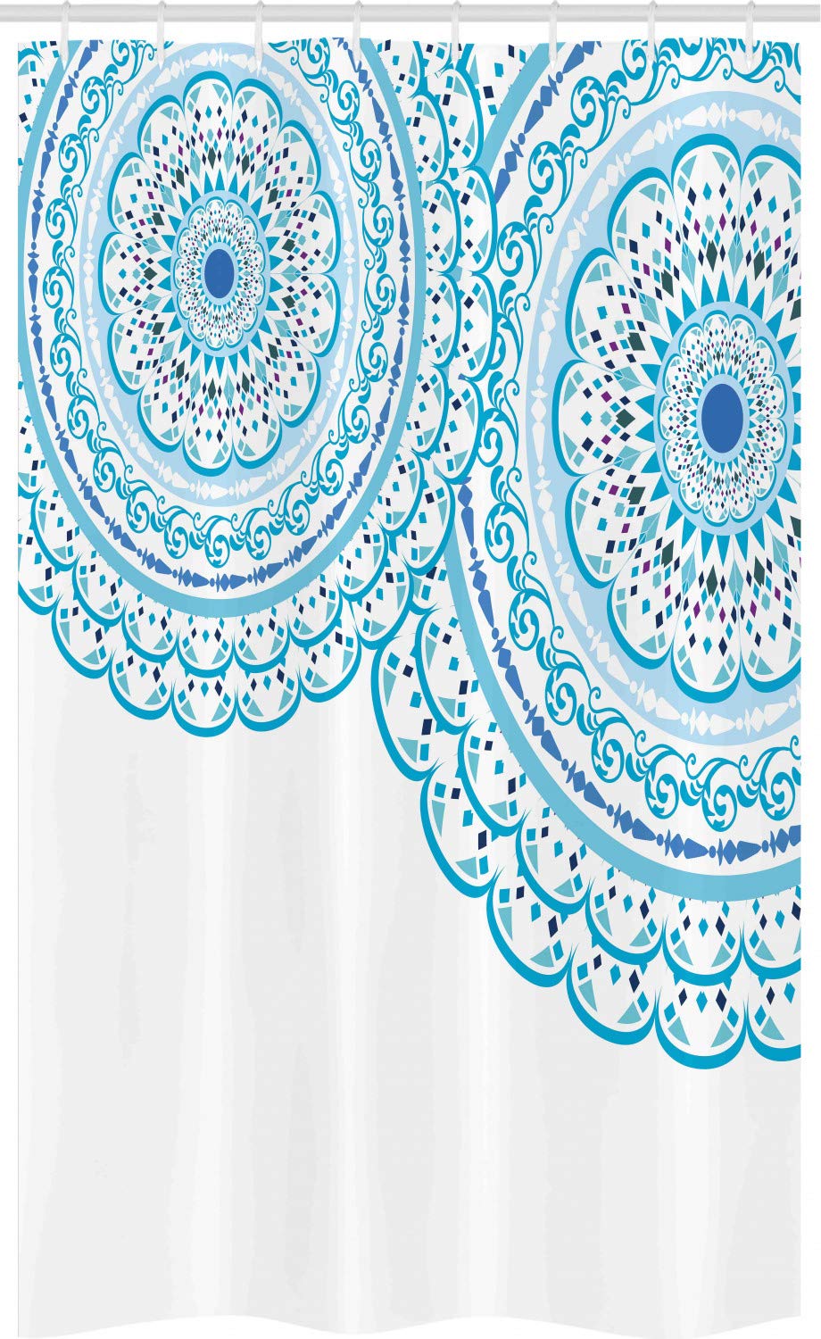 ABAKUHAUS Mandala Stall Shower Curtain | Lace Art Fabric Bathroom Decor